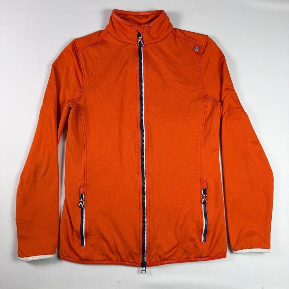 BMW Golfsport Womens Full Zip Fleece Lined Jacket Orange Large Racing Cars